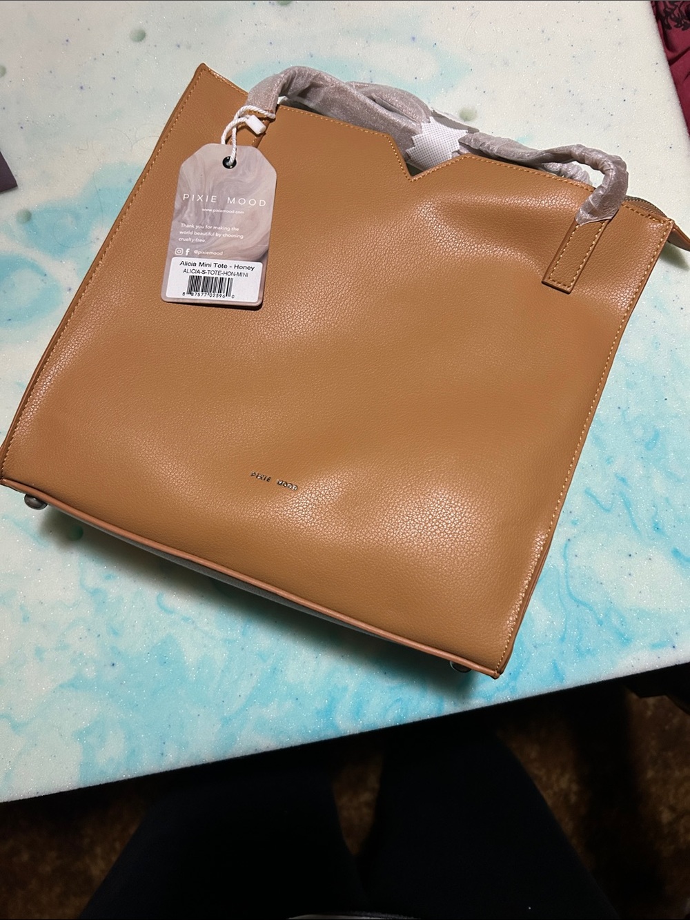 Pixie Mood Honey Tan Mini Tote Messenger Bag